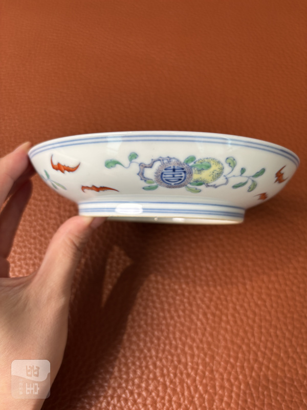 清雍正 斗彩福山寿海图盘 - 图8